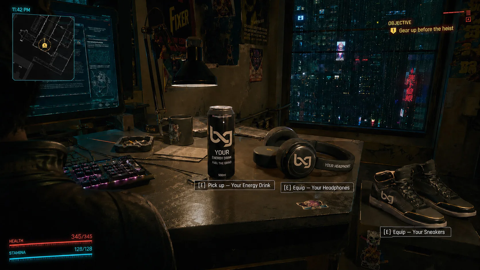 Concept mockup — Cyberpunk RPG